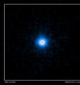 NASA's Chandra X-ray Observatory completed this four-hour exposure of GRB 110328A on April 4. The center of the X-ray source corresponds to the very center of the host galaxy imaged by Hubble (red cross). NASA's Chandra X-ray Observatory completed this four-hour exposure of GRB 110328A on April 4. The center of the X-ray source corresponds to the very center of the host galaxy imaged by Hubble (red cross).