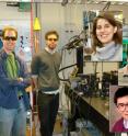 Christopher Smallwood, left, led the ARPES work, and James Hinton led the optical work. Inset from top right, Alessandra Lanzara led the collaboration with Joseph Orenstein and Dung-Hai Lee. All are with Berkeley Lab’s Materials Sciences Division and UC Berkeley’s Department of Physics.