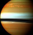 These red, orange and green clouds (false color) in Saturn's northern hemisphere indicate the tail end of the massive 2010-2011 storm. Even after visible signs of the storm started to fade, infrared measurements continued to reveal powerful effects at work in Saturn's stratosphere.