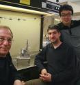 From left, this shows Jacob Isrealachvili, Xavier Banquy, and Dong Woog Lee with the Surface Forces Apparatus.