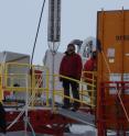 UCSC researchers lowered a geothermal probe through a borehole in the West Antarctic ice sheet to measure temperatures in the sediments beneath half a mile of ice.