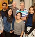 University of Illinois chemists found that a number of drugs approved to treat various conditions also have antibiotic properties. Pictured, from left: research scientist Lici A. Schurig-Briccio, graduate students Noman Baig and Boo Kyung Kim, professor Robert B. Gennis, postdoctoral researcher Xinxin Feng, professor Eric Oldfield and graduate student Tianhui Zhou.