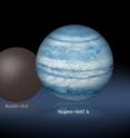Comparison of the relative sizes of several Kepler circumbinary planets, from the smallest, Kepler-47 b, to the largest, Kepler-1647 b. Kepler-1647 b is substantially larger than any of the previously known circumbinary planets.