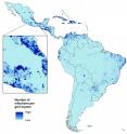 This is a map showing the projected number of Zika infections in childbearing women.