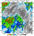 NASA's Terra satellite provided infrared data on Tropical Depression14W located just north of Guam on Aug. 23.