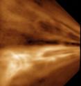 Computer-processed data of the solar wind is shown.